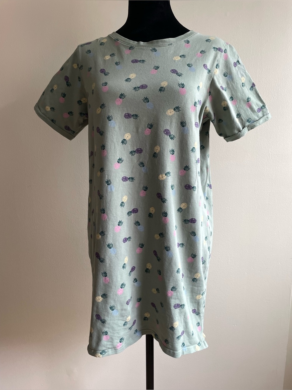 Miiyu by Simons Pineapple Print Organic Cotton Lounge Dress Size M